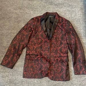 Maroon Pattern Blazer